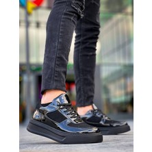 Zapatos Kb-X8 Erkek Günlük Bağcıklı Rugan Süet Spor Sneaker Ayakkabı Rsst - Siyah