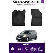 AEK Modern Renault Express 2021+ Panelvan Araca Özel Havuzlu "karbon" Paspas Takımı