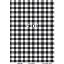 Lineart Bflo2 Siyah Beyaz, Çizgili, Kareli 29*42 cm Pirinç Dekopaj