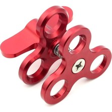 Gümrük Bey Sreuyong 3 Delikli Dalış Işıkları Top Kelepçe | Alüminyum Montaj Braketi, Kırmızı