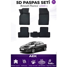 AEK Modern Renault Fluence 2009+ Araca Özel Havuzlu "karbon" Paspas Takımı