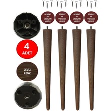 Cangul Ahşap 41 cm Ceviz Konik Ayak 4 Adet