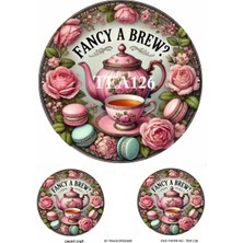 Lineart TEA126 Pembe, Fincan Desenli 29*42 Pirinç Dekopaj