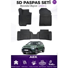 AEK Modern Hyundai Bayon 2021+ Araca Özel Havuzlu "karbon" Paspas Takımı