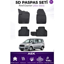 AEK Modern Ford Courier 2014-2023 Araca Özel Havuzlu "karbon" Paspas Takımı