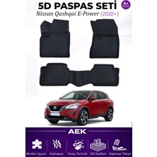 AEK Modern Nissan Qashqai E-Power 2022+ Araca Özel Havuzlu "karbon" Paspas Takımı
