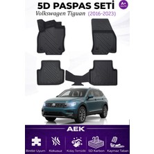AEK Modern Volkswagen Tiguan 2016-2023 Allspace Araca Özel Havuzlu "karbon" Paspas Takımı