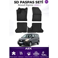 AEK Modern Renault Express 2021+ Araca Özel Havuzlu "karbon" Paspas Takımı