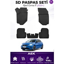 AEK Modern Opel Corsa F 2019+ Araca Özel Havuzlu "karbon" Paspas Takımı