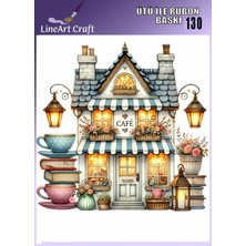 Lineart Rt 130  Cafe Desenli Kumaş Transfer, Ahşap Transfer, Rub On Transfer 30*30 cm