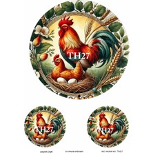 Lineart TH27 Horoz Desenli 29*42 cm Pirinç Dekopaj