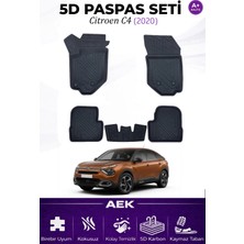 AEK Modern Citroen C4 2020+ Araca Özel Havuzlu "karbon" Paspas Takımı