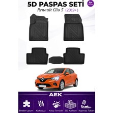 AEK Modern Renault Clio 5 2019+ Araca Özel Havuzlu "karbon" Paspas Takımı