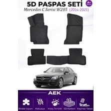 AEK Modern Mercedes C Seri W205 2014+ Araca Özel Havuzlu "karbon" Paspas Takımı