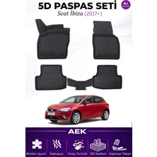 AEK Modern Seat Ibiza 2017+ Araca Özel Havuzlu "karbon" Paspas Takımı
