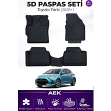 AEK Modern Toyota Yaris 2020+ Araca Özel Havuzlu "karbon" Paspas Takımı