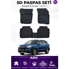 AEK Modern Suzuki S-Cross 2022+ Araca Özel Havuzlu "karbon" Paspas Takımı