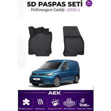 AEK Modern Volkswagen Caddy Panelvan 2020+ Araca Özel Havuzlu "karbon" Paspas Takımı