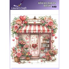 Lineart Rt 449  Sevgililer Günü Konseptli Kumaş Transfer, Ahşap Transfer, Rub On Transfer 30*30 cm