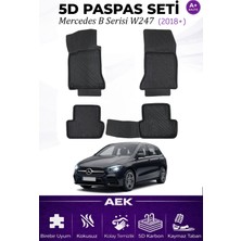 AEK Modern Mercedes B Serisi W247 2018+ Araca Özel Havuzlu "karbon" Paspas Takımı