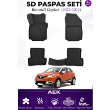 AEK Modern Renault Captur 2013-2019 Araca Özel Havuzlu "karbon" Paspas Takımı