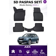 AEK Modern Skoda Kamiq 2019+ Araca Özel Havuzlu "karbon" Paspas Takımı
