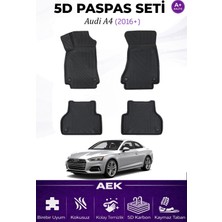 AEK Modern Audi A4 2016+ Araca Özel Havuzlu "karbon" Paspas Takımı