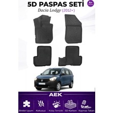 AEK Modern Dacia Lodgy 2012+ Araca Özel Havuzlu "karbon" Paspas Takımı