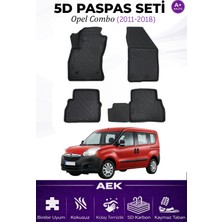 AEK Modern Opel Combo 2011-2018 Araca Özel Havuzlu "karbon" Paspas Takımı