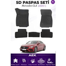 AEK Modern Mercedes Cla 2020+ Araca Özel Havuzlu "karbon" Paspas Takımı