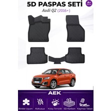 AEK Modern Audi Q2 2018+ Araca Özel Havuzlu "karbon" Paspas Takımı