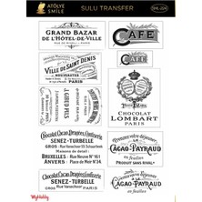 Atölye Smile SML224 Kaligrafik Yazı Desenli 25*35 cm Açık Zemin Sulu Transfer