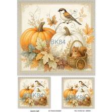 Lineart KBK84 Kuş, Kabak Desenli 29*42 cm Pirinç Dekopaj
