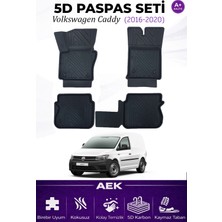 AEK Modern Volkswagen Caddy 2015-2020 Araca Özel Havuzlu "karbon" Paspas Takımı