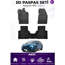 AEK Modern Peugeot 408 2023+ Araca Özel Havuzlu "karbon" Paspas Takımı