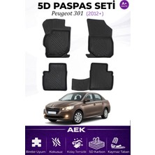 AEK Modern Peugeot 301 2012+ Araca Özel Havuzlu "karbon" Paspas Takımı