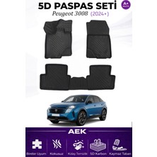 AEK Modern Peugeot 3008 2024+ Araca Özel Havuzlu "karbon" Paspas Takımı