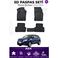 AEK Modern Nissan Qashqai 2014-2021 Araca Özel Havuzlu "karbon" Paspas Takımı
