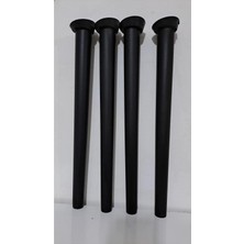 Cangul Ahşap 38 cm Konik Mat Siyah 4 Adet Ayak