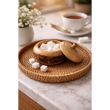 Seymen Bıçakçılık Kabuklu Ahşap Şekerlik 1’li – El Yapımı Doğal Ahşap Kapaklı Şekerlik Seti