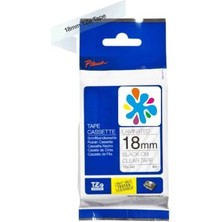 Brother TZE-141 Şeffaf Üzerine Siyah Muadil Etiket Şeridi