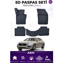 AEK Modern Volvo S90 2016+ Araca Özel Havuzlu "karbon" Paspas Takımı