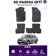AEK Modern Renault Symbol 2013+ Araca Özel Havuzlu "karbon" Paspas Takımı
