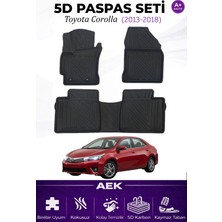AEK Modern Toyota Corolla 2013-2018 Araca Özel Havuzlu "karbon" Paspas Takımı