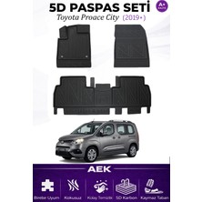 AEK Modern Toyota Proace City 2019+ Araca Özel Havuzlu "karbon" Paspas Takımı
