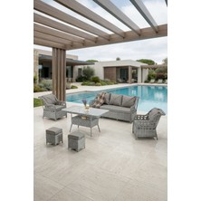 Btk Concept Datça Rattan Bahçe Mobilyası 3+1+1 Açık Gri/masalı