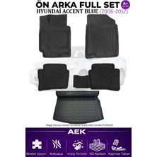 AEK Modern Hyundai Accent Blue 5d Karbon Paspas Takımı +3d Pvc Bagaj Havuzu Set