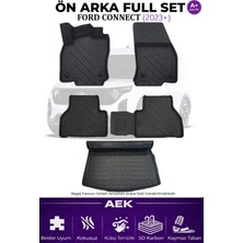 AEK Modern Ford Connect 2023+ 5d Karbon Paspas Takımı +3d Pvc Bagaj Havuzu Set