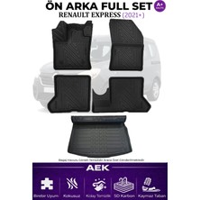 AEK Modern Renault Express 2021+ 5d Karbon Paspas Takımı +3d Pvc Bagaj Havuzu Set