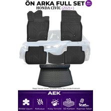 AEK Modern Honda Civic 2021+ Sedan 5d Karbon Paspas Takımı +3d Pvc Bagaj Havuzu Set